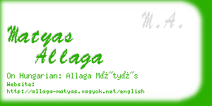 matyas allaga business card